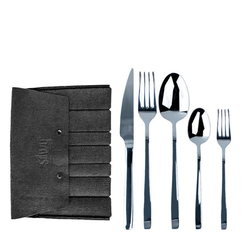 Set di posate da viaggio Silwy da 5 pezzi, acciaio inossidabile