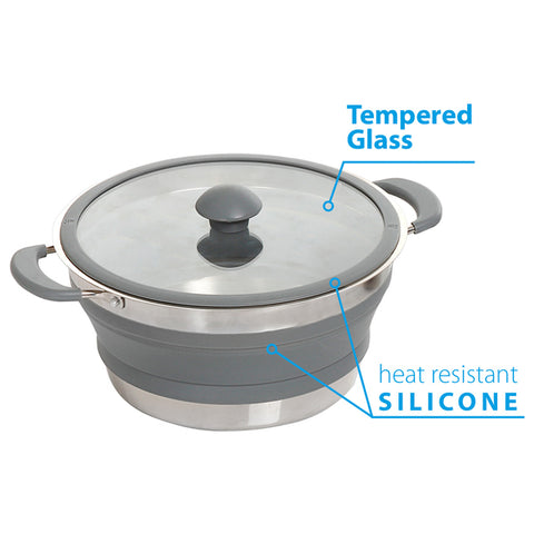Brunner Volcano pentola in acciaio inox+silicone, grigio