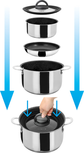 Set di pentole Brunner Academy NG 7+1 pezzi, Ø22cm