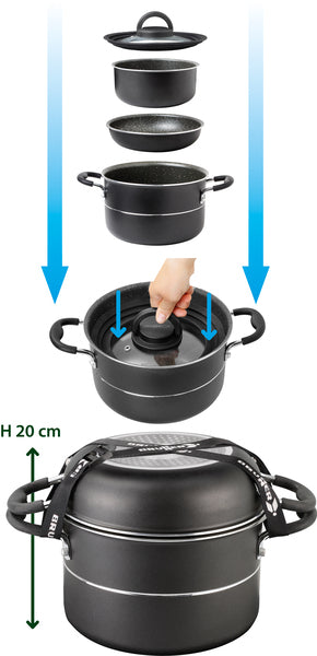 Brunner Pirate set di pentole 7+1 Ø 22cm