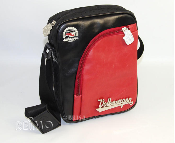 VW Collection Schultertasche Mini"Reifenprofil",23x17x5cm, rot/schwarz