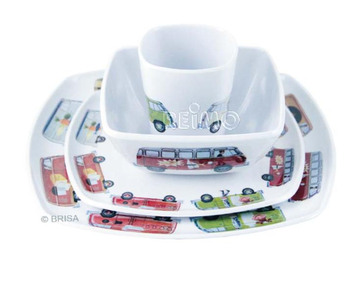 VW Collection Melamin Geschirr Set, 4-teilig im Geschenkkarton