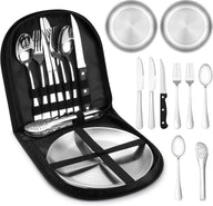 Set de vaisselle de camping pour 2 personnes, 10 pièces, couverts de camping portables