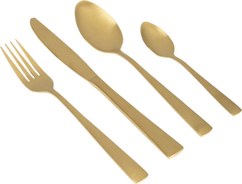 Besteckset, 16-teilig, goldfarben, LINEA LINE