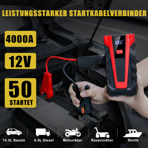SuperV Jump Starter Power Bank 1500A 12V (jusqu'à 7,0L d'essence ou 5,5L de diesel) Démarreur de batterie de voiture Booster de batterie de voiture Power Bank pour véhicules 12V SUV Moto