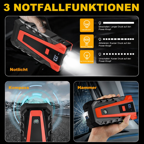 SuperV Jump Starter Power Bank 1500A 12V (jusqu'à 7,0L d'essence ou 5,5L de diesel) Démarreur de batterie de voiture Booster de batterie de voiture Power Bank pour véhicules 12V SUV Moto