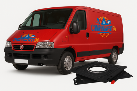 Drehkonsole Original + FASP für Pilotensitze - Fiat Ducato 244 / Peugeot Boxer / Citroën Jumper, roter Hebel