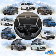 Thermomatten Fahrerhaus 3-teilig für Citroën SpaceTourer, Peugeot Traveller, Toyota ProAce, Opel Zafira Life, Fiat Scudo und baugleiche Camper