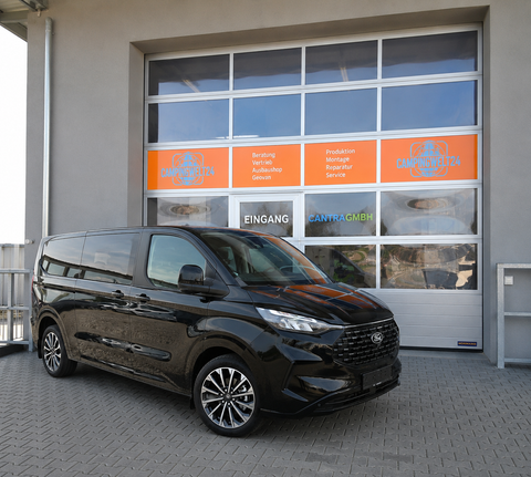 Protezione soglia di carico per Ford Transit Custom V710 dal 2024 - acciaio inox spazzolato nero