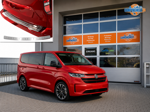 Protezione soglia di carico per Ford Transit Custom V710 dal 2024 - acciaio inox spazzolato nero