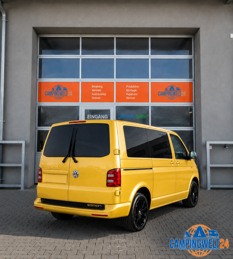 Stossstangenschutz, Edelstahl schwarz, VW Transporter T5, T6, T6.1, Flügeltüren