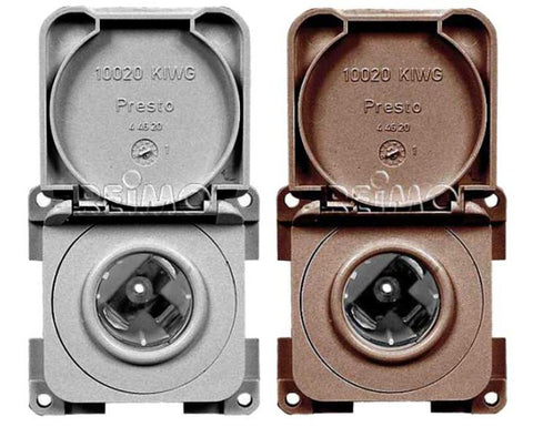Prise encastrée 12V avec couvercle, gris