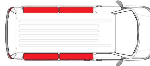 VW T5/ T6/ T6.1 Wohnraum ohne Komfortverkleidung - Thermomatte / Isolationsmatte / Innenisolierung - Set 4-teilig kurzer Radstand Ab 2003