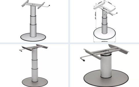 Tavolo elevatore a colonna singola 320-695 mm, altezza superiore e inferiore