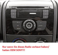 2-DIN Komplettset Radioblende Citroën Jumper, Fiat Ducato, Peugeot Boxer schwarz (Für Fahrzeuge mit original Sony Radio)