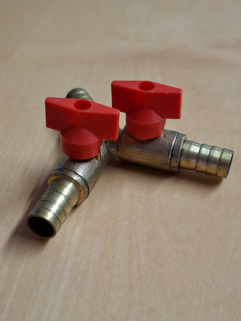 Y-Schlauchverteiler 10 mm mit 2 Absperrhähnen – 3-Wege-Schlauchverbinder