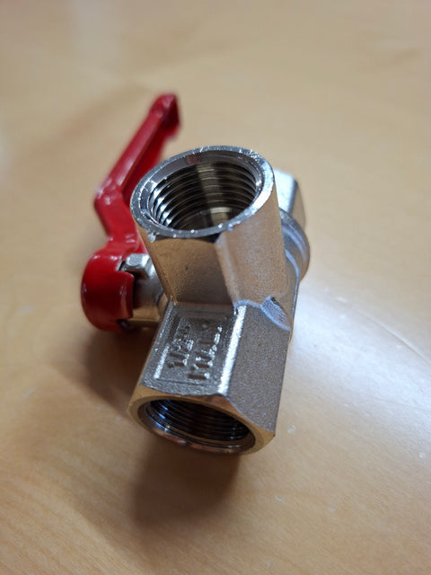 Rubinetto a 3 vie in alluminio – 1/2 pollice filettatura interna con leva lunga
