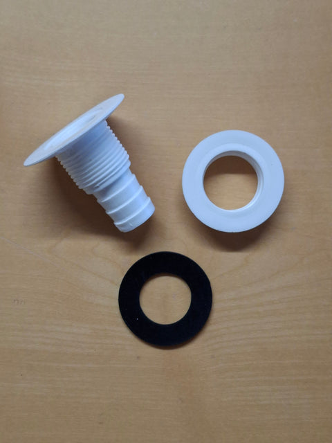 Wasserablaufgarnitur gerade mit 3/4-Zoll-Schlauchanschluss – für 19 mm Ablauföffnung
