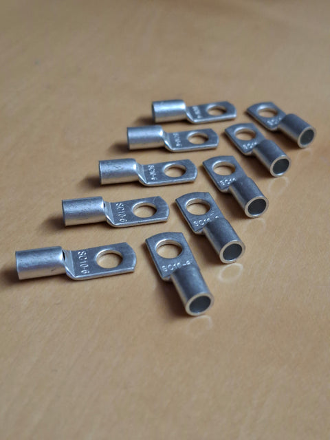 Rohrkabelschuhe 10 mm² / M6 – Kupfer verzinnt, 10 Stück