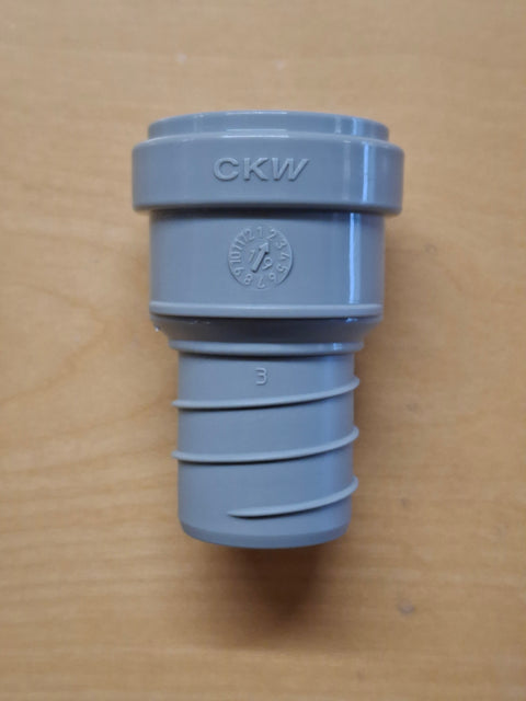 Raccord adaptateur de tube vers tuyau spiralé 28 mm – Gris