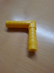 Raccordo angolare a 90° per tubo dell'acqua da 10 mm – Bianco e giallo