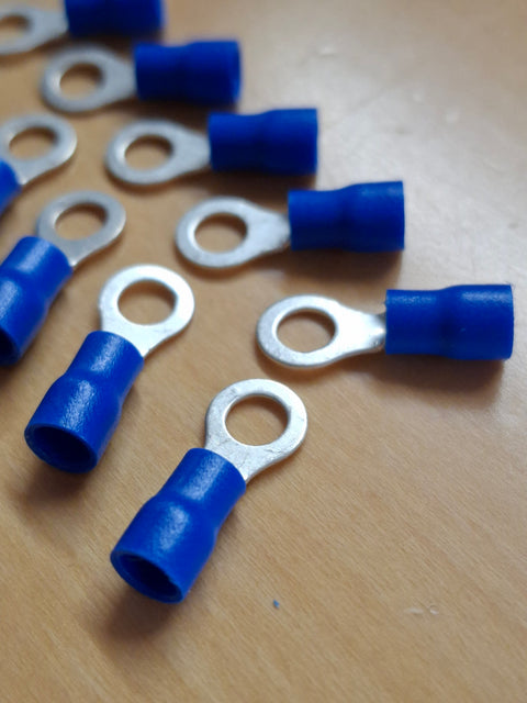 Ringkabelschuhe M5 blau, 1,5–2,5 mm² – teilisoliert, 10er-Pack
