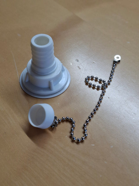 Set di scarico d'acqua dritto – raccordo per tubo da 3/4 di pollice, per fori di scarico Ø 25–37 mm