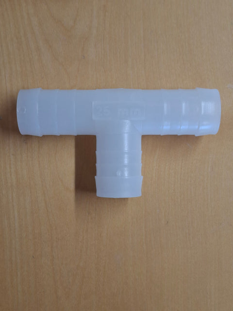 Raccordo a T per tubo flessibile, 25 mm, 2 pezzi