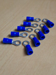 Ringkabelschuhe M5 blau, 1,5–2,5 mm² – teilisoliert, 10er-Pack