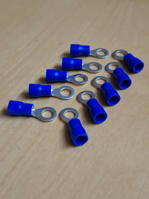 Ringkabelschuhe M5 blau, 1,5–2,5 mm² – teilisoliert, 10er-Pack