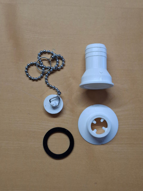 Raccordo scarico acqua dritto - tubo flessibile 1", apertura scarico 31 mm