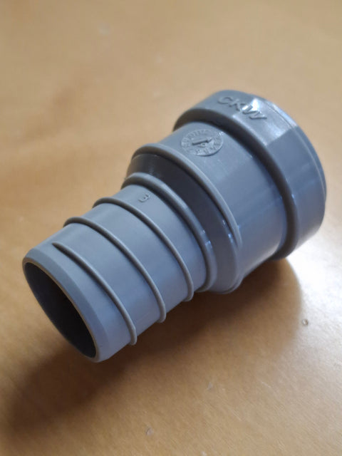 Raccord adaptateur de tube vers tuyau spiralé 28 mm – Gris