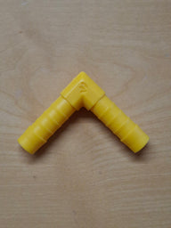 Raccordo angolare a 90° per tubo dell'acqua da 10 mm – Bianco e giallo