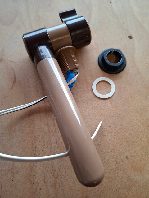 Comet London Einhebelmischer, Ø27mm, Tülle, Mikroschalter, braun/beige