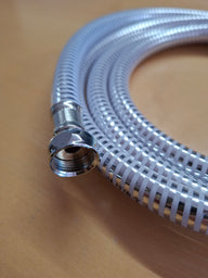 Tubo flessibile doccia bianco effetto metallo – 1,5 m