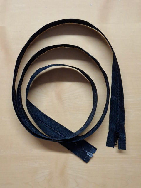 Teilbarer Kunststoff-Reissverschluss 160 cm – aushakbar, Schwarz für Polster und Matratzen