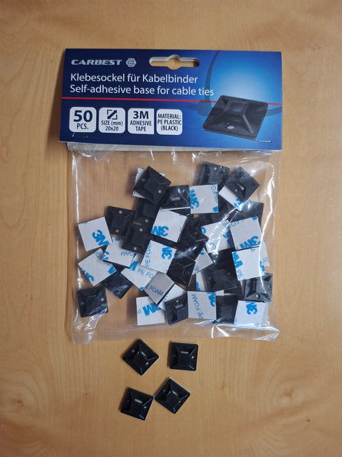 Base adesiva per fascette stringicavo - confezione da 50 pezzi