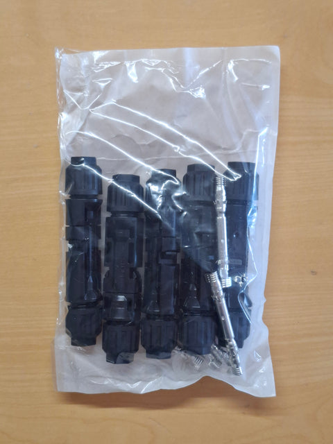 MC4 Solarstecker Set – 5 Paar, für Solarkabel 2,5–6 mm², IP67, 1000 V , 30 A