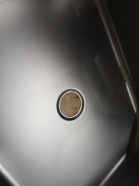 Waschbecken / Lavabo / Spülbecken / Spüle / Brünneli - Edelstahl, mit Glasabdeckung