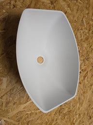 Waschbecken / Lavabo / Spülbecken / Spüle / Brünneli - semioval weiss, Mass: 350 x 260 mm, H135 mm