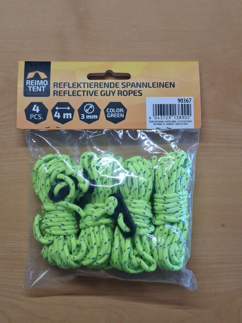 Cordino di tensione verde lungo 3 m, Ø 3 mm, 4 pezzi
