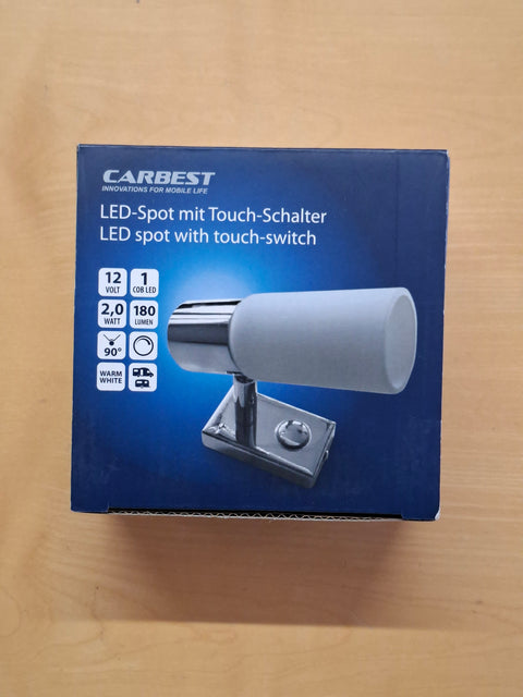 Carbest LED-Spot mit Touch-Schalter, Dimmer und Nachtlicht – 12 V, 2 W