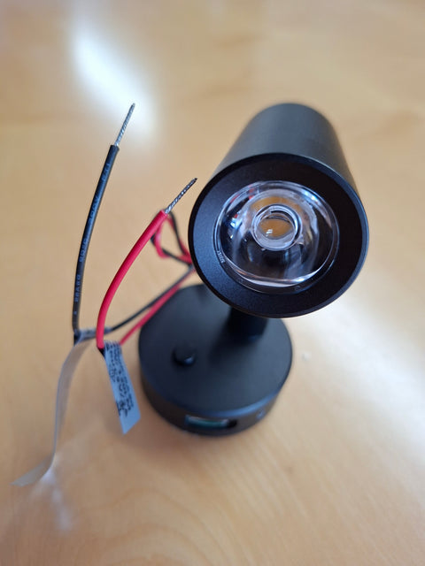 LED-Spot Minitube D4 mit USB – 12 V, 90 lm, Schwarz matt