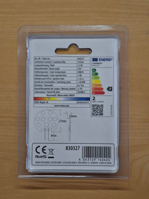 Ampoule LED G4 Carbest, 1,5 W, 150 lumens