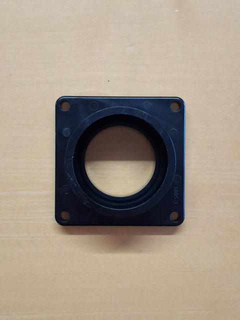 Flangia avvitabile 1 1/2" – plastica nera con 4 fori di fissaggio
