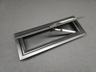 Alu-Ausstellfenster Modell 2000 – 460 x 160 mm, schwarz