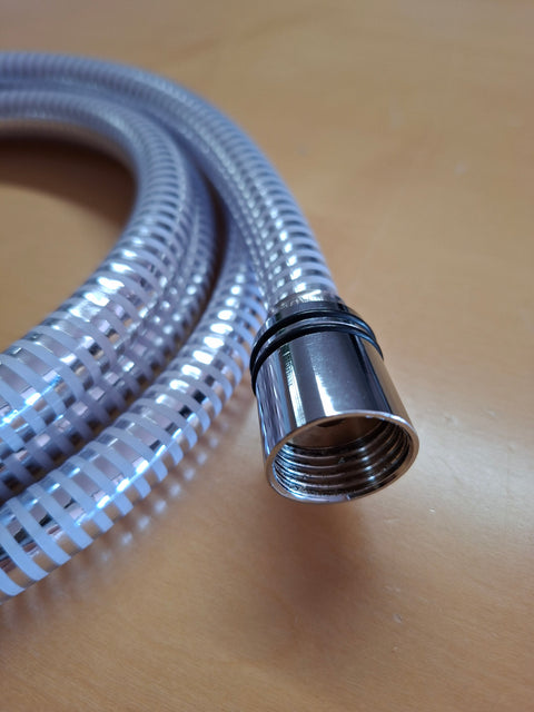 Tubo flessibile doccia bianco effetto metallo – 1,5 m