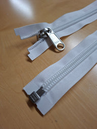 YKK Zeltreissverschluss 210 cm – teilbar, Weiss, mit Doppelgriffschieber