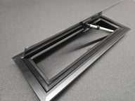 Alu-Ausstellfenster Modell 2000 – 460 x 160 mm, schwarz