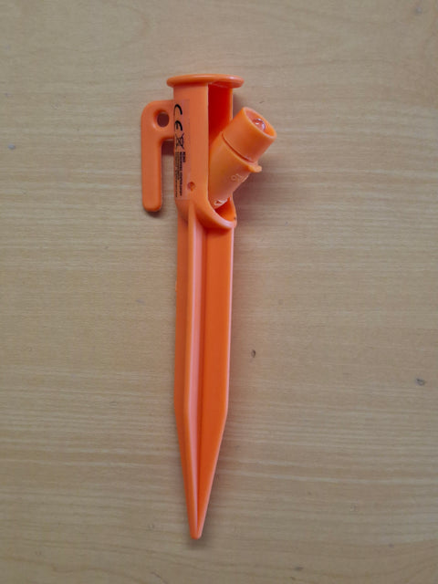 Zelthering mit LED-Leuchte – schwenkbar, Orange, 4 Stück